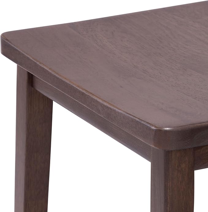 Plank+Beam Smythe Bar Stool, 30", Set of 2, Sturdy Wood Modern Kitchen Counter Height Stool, Saddle Seat Backless Counter Chair, Metal Footrest, Walnut