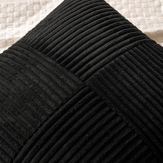 MIULEE Black Decorative Lumbar Throw Pillow Covers 12x20 Inch - Image 2