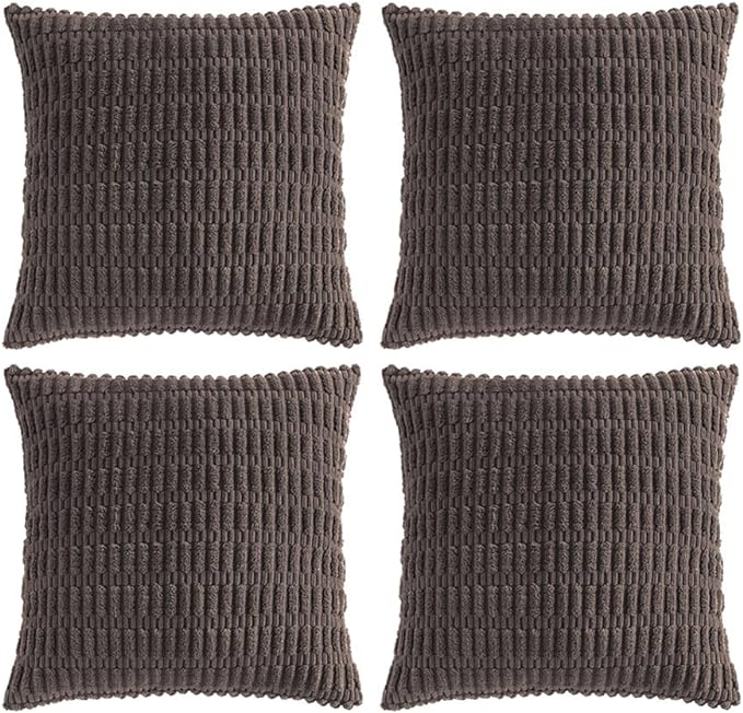 Fancy Homi 4 Packs Boho Dark Brown Decorative Throw Pillow Covers 26x26 Inch by Fancy+Homi