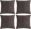 Fancy Homi 4 Packs Boho Dark Brown Decorative Throw Pillow Covers 22x22 Inch by Fancy+Homi