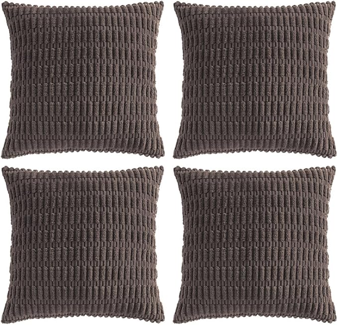 Fancy Homi 4 Packs Boho Dark Brown Decorative Throw Pillow Covers 24x24 Inch by Fancy+Homi