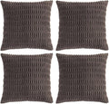 Fancy Homi 4 Packs Boho Dark Brown Decorative Throw Pillow Covers 24x24 Inch by Fancy+Homi