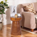 Athaliah Small Rustic Wooden Side Table – 15.75″H Tree Stump Accent Table, Handcrafted Solid Paulownia Wood, Natural Grain Farmhouse Decor for Living Room & Bedroom