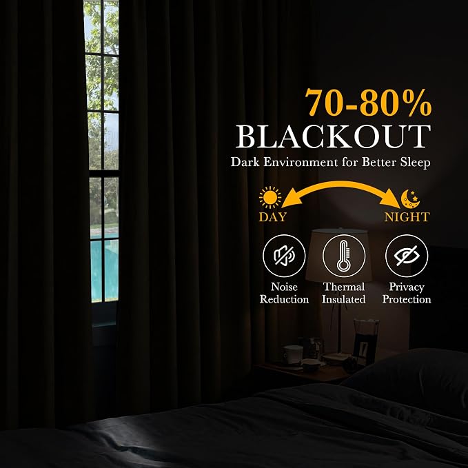 PONY DANCE Blackout Curtains, 42x84 Inch, Room Darkening Drapes - Image 3