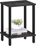 TUTOTAK End Table, Side Table, Nightstand, 2-Tier Storage Shelf, Sofa Table for Small Space, Living Room, Bed Room, Charcoal Grey TB01BY034
