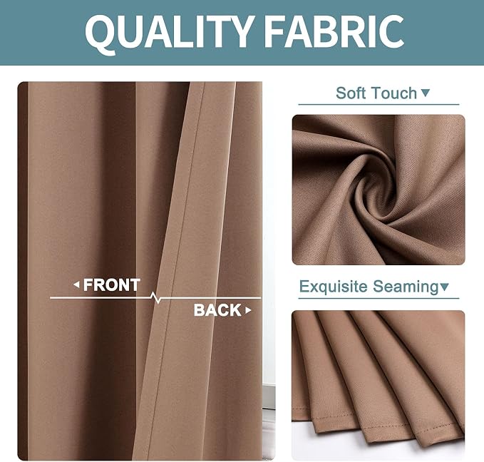ChrisDowa Room Darkening Curtains 108 Inches Long 2 Panels Set - Image 3
