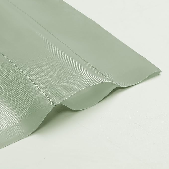 OVZME 2 Panels Sheer Sage Green Curtains 54 Inches Length Window Treatment - Image 2