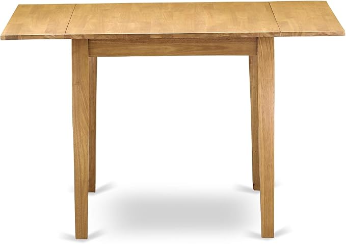 East West Furniture NDVA5-OAK-C 5 Piece Kitchen Table & Chairs Set Includes a Rectangle Dining Room Table with Dropleaf and 4 Linen Fabric Upholstered Chairs, 30x48 Inch, Oak