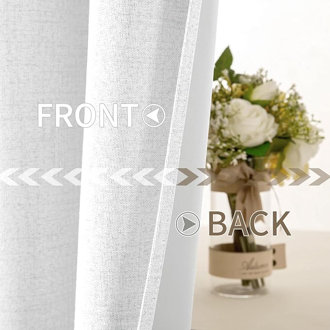 MIULEE Linen Textured Curtains Solid 100% Blackout - Image 6