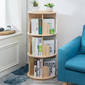 Heehee Wooden Rotating Bookshelf 360 Display Floor Standing Bookcase Storage Rack for Kids&Adults Multi-Functional Bookshelf Organizer (3-Tier)
