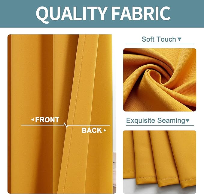 ChrisDowa Room Darkening Curtains 120 Inches Long 2 Panels Set - Image 3