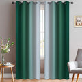 Yakamok Dark Green Ombre Curtains 84 Inches Long, Light Blocking Gradient Color by Yakamok