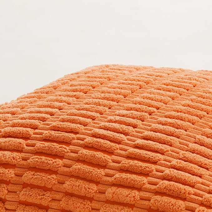 Fancy Homi 4 Packs Orange Fall Decorative Throw Pillow Covers 14x14 Inch - Image 5