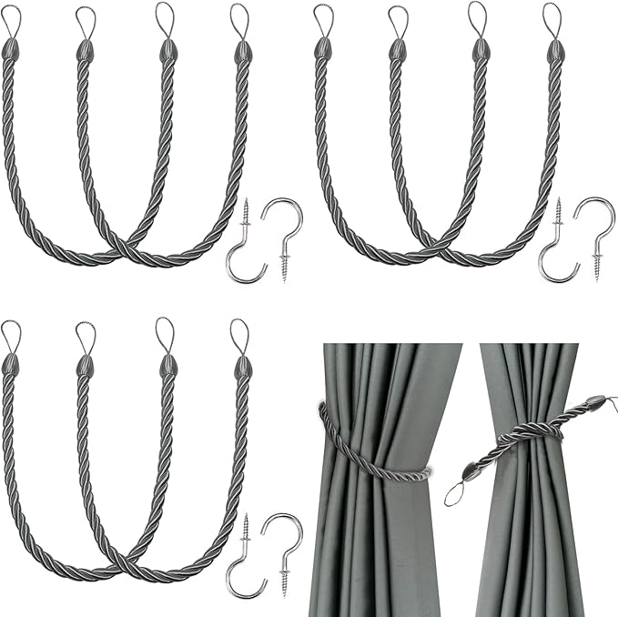 BEL AVENIR Curtain Ropes Tiebacks Tie-Backs, Curtain Handmade Holdbacks by BELAVENIR