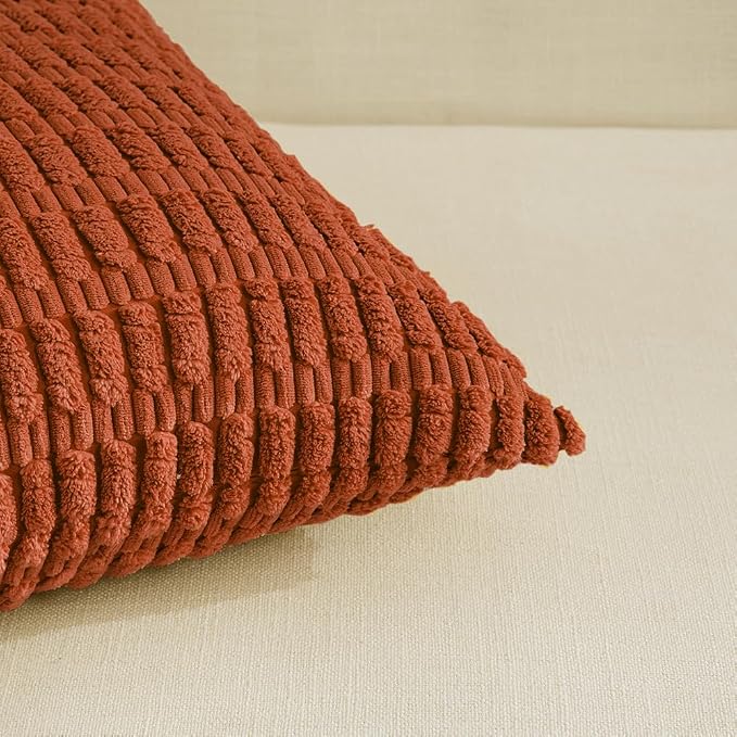 Fancy Homi 4 Packs Boho Burnt Orange Fall Decorative Throw Pillow Covers 14x24 - Image 4