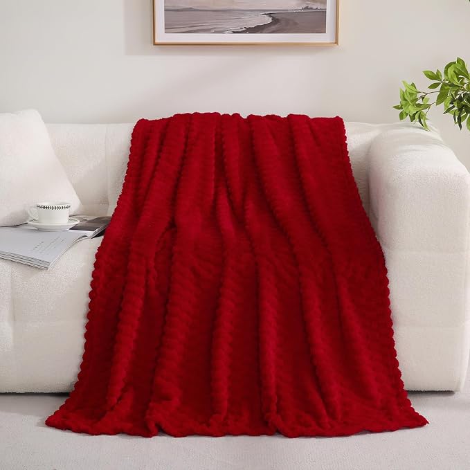 Red Throw Blanket 50"×70" inches Gifts by Puncuntex
