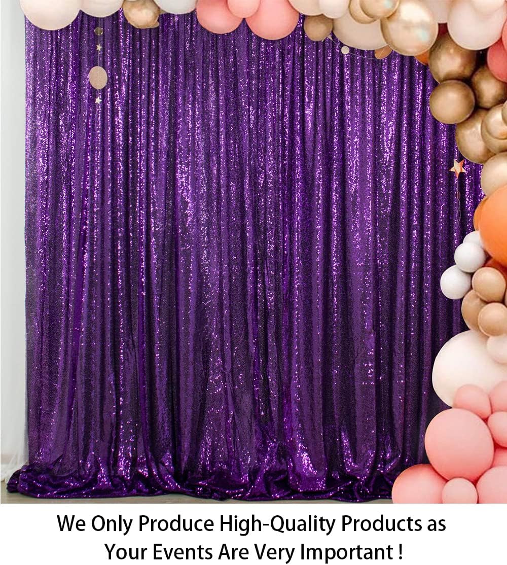 ShinyBeauty Sequin Backdrop Curtain Purple 5FTx10FT Sparkly Wedding Drapes Glitter Curtain for Parties Purple Photography Backdrops Sequin-Backdrop