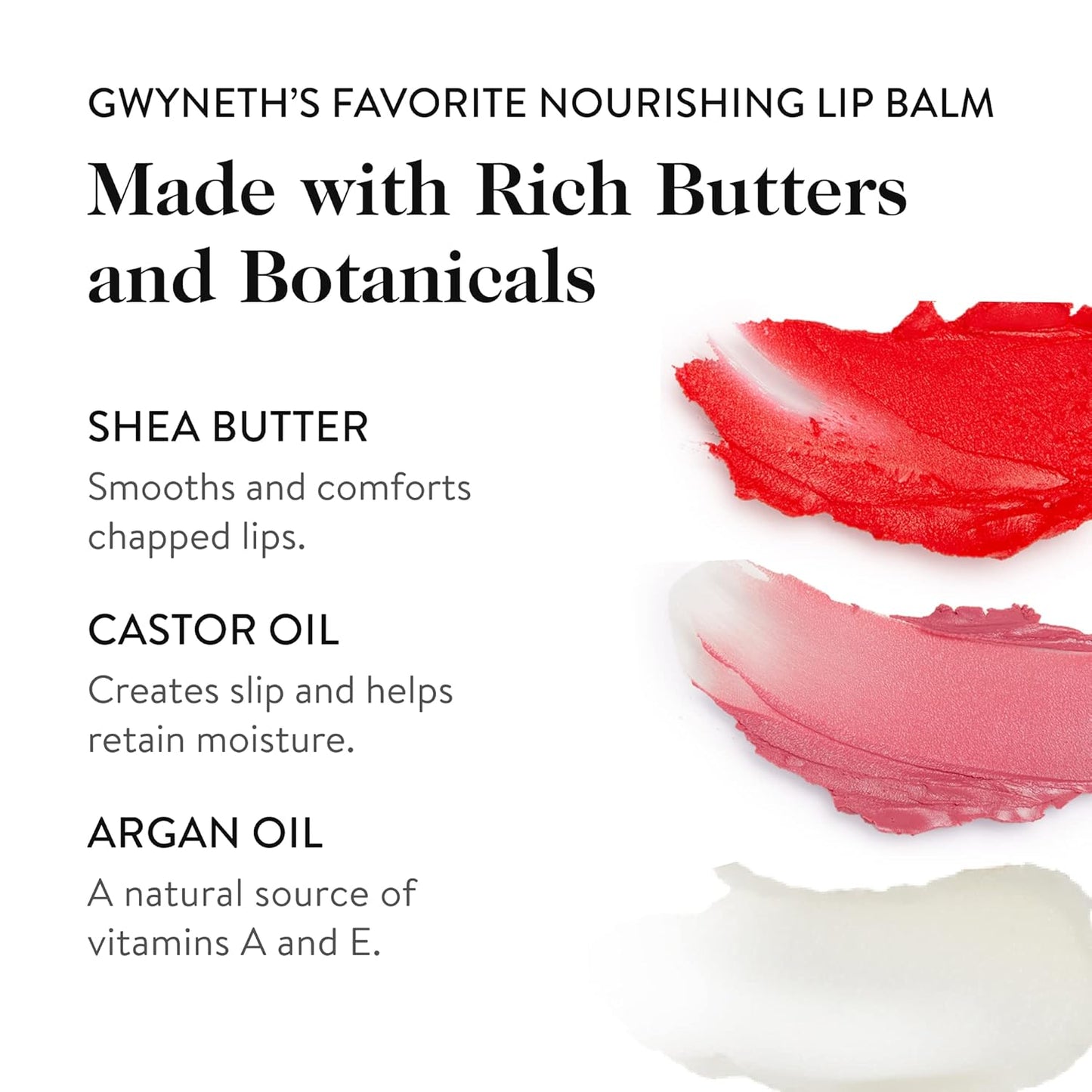 goop Beauty Lip Balm Trio | Clean Moisturizer for Chapped, Cracked & Dry Lips | Clear, Peony, & Tomato | Tinted for Sheer Color | Petroleum Free | 0.16 fl oz Each