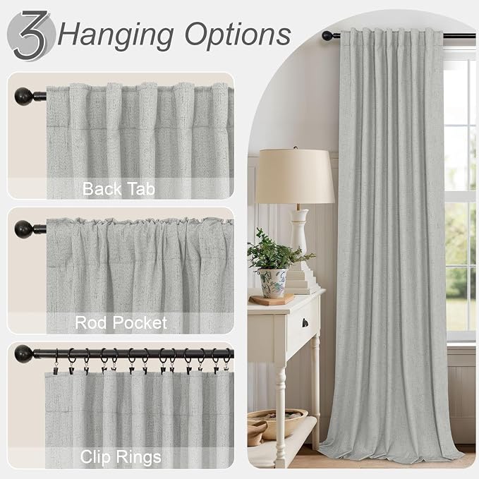 Pitalk Light Grey Blackout Curtain Panels 90 Inches Long - Image 6