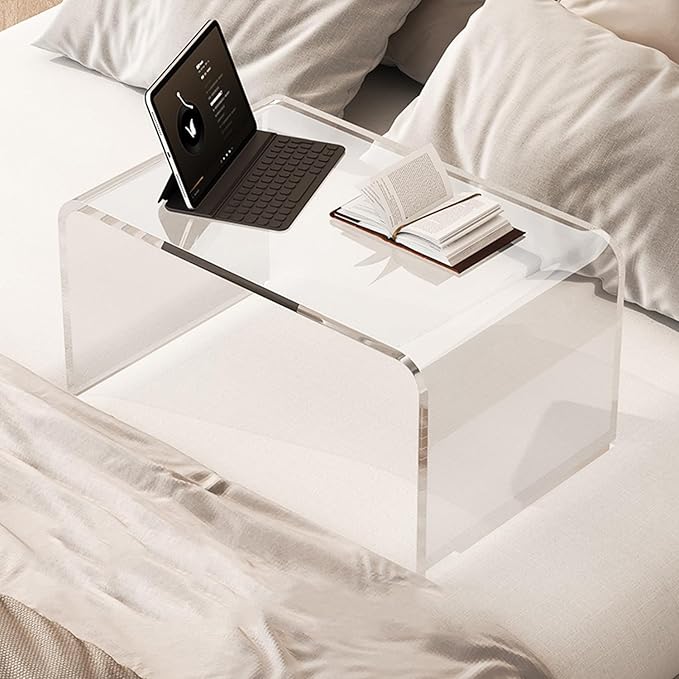Acrylic 24" Small Table-Multipurpose Modern Furniture for Use as Lap desks, Acrylic Side Table or End Table in Living Rooms, Bedrooms and Offices