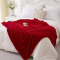 Red Fleece Throw Blanket 60”×80” by linecooo
