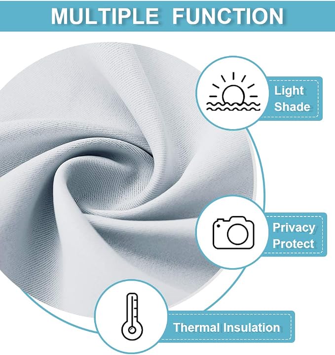 RYB HOME Short Curtains for Bedroom, Room Darkening Insulated Summer Heat Light - Image 5