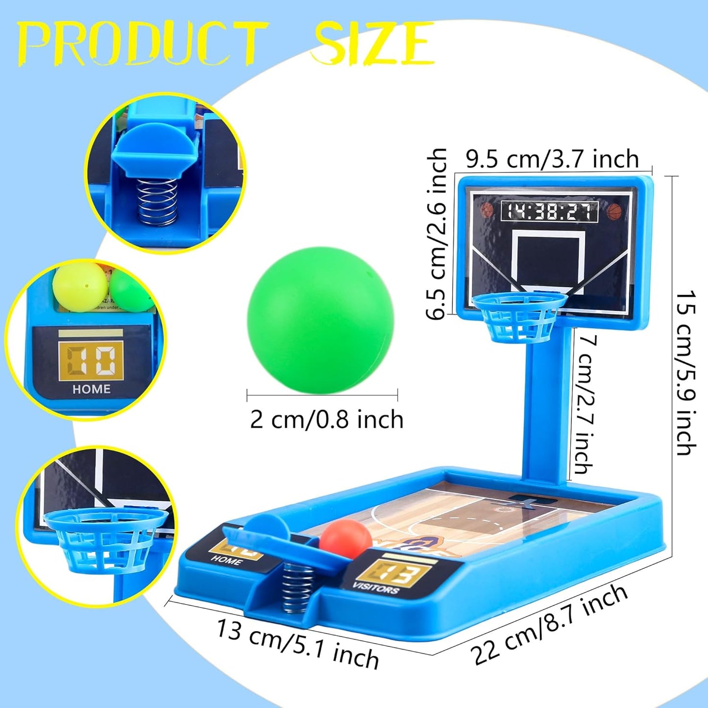 12 Pack Mini Basketball Game Toys Tabletop Basketball Game Desktop Basketball Shooting Game for Kids Goodie Bag Stuffers Party Favors Birthday Gifts, 2 Colors