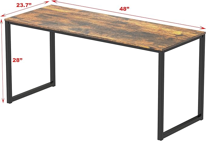 SHW Mission 48-Inch Home Office Computer Desk, Rustic Brown