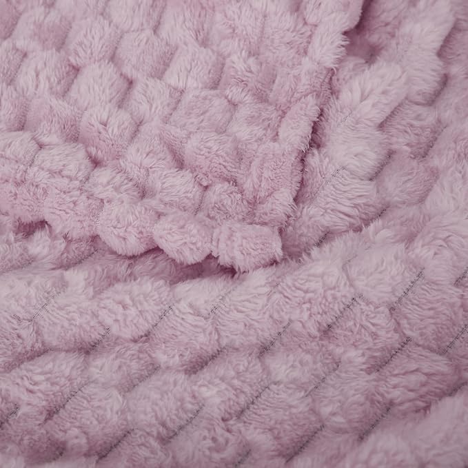 Puncuntex Light Purple Throw Blanket 60"×80" inches Fuzzy 3D Jacquard - Image 8
