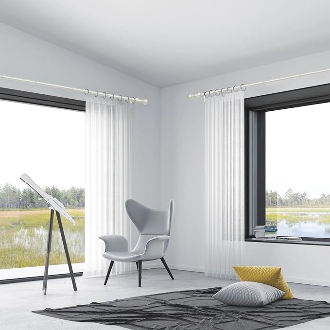 Thestoa Nickel Curtain Rods for Windows 30-46 Inch, 5/8" Stainless Steel Small - Image 4