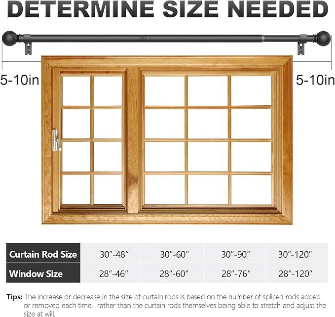 Black Curtain Rods for Windows - Image 5