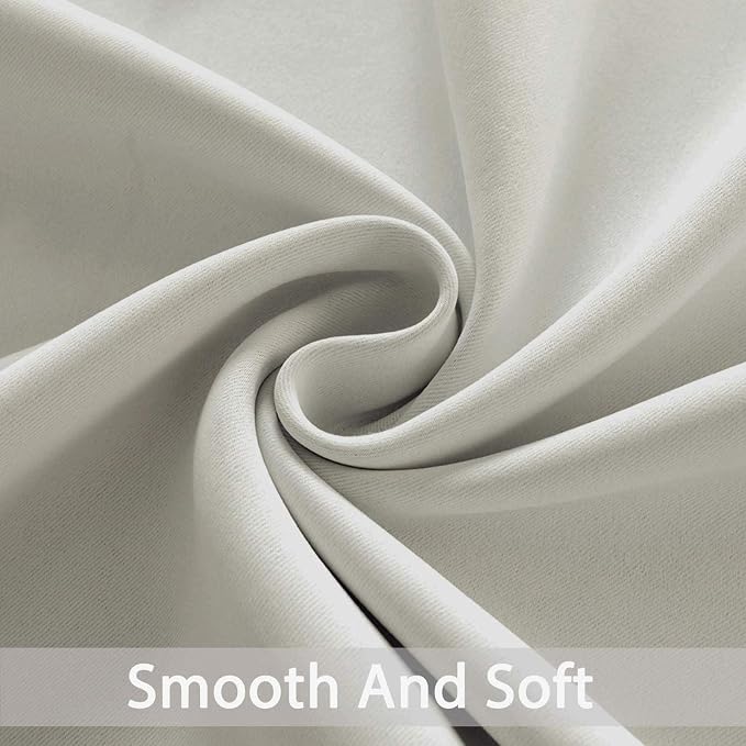 Yakamok Light Beige Curtains Room Darkening Thermal Insulated - Image 4