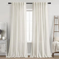 Cream Natural Linen Curtains 90 Inch Length 2 Panels Set by Nanspring