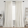 Nanspring Cream Semi Sheer Linen Curtains 88 Inch Length by Nanspring