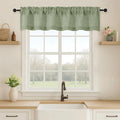 OVZME Green Valance for Windows, Light Filtering Faux Linen Textured Small by OVZME