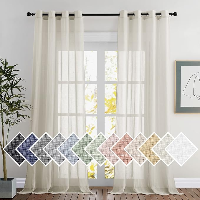 NICETOWN Textured Linen Sheer Curtains by NICETOWN