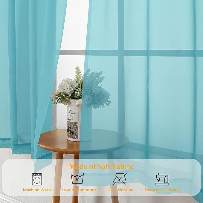 Gwine Short Kitchen Sheer Curtains 36 Inch Length - Image 7