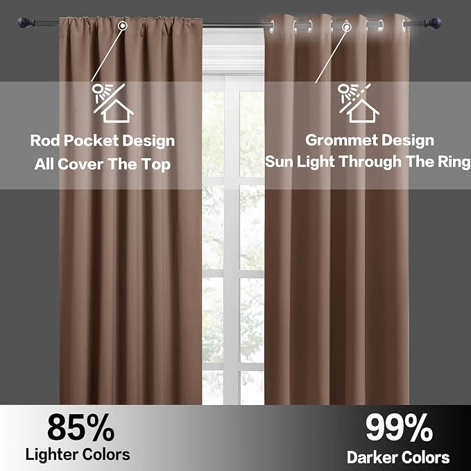 RYB HOME Short Blackout Curtains - Image 5