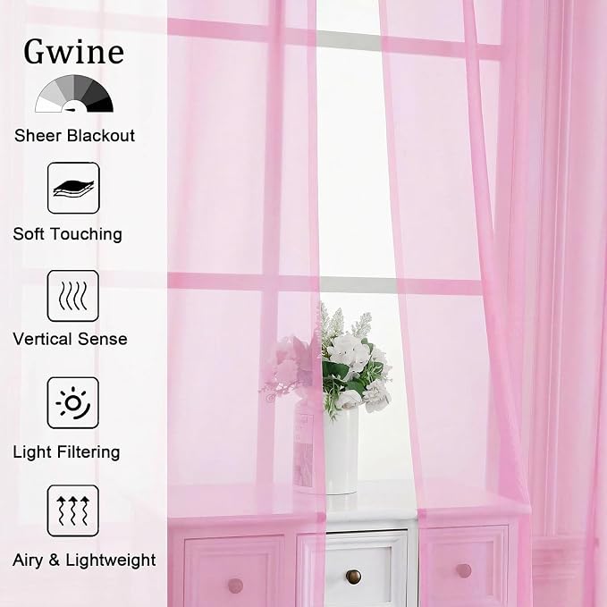 Gwine Short Kitchen Sheer Curtains 30 Inch Length - Image 4