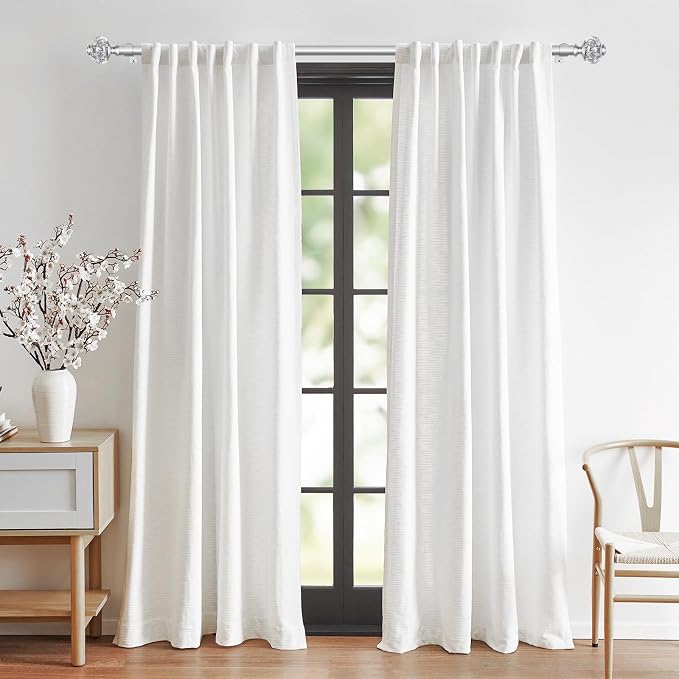 2 Pack Silver Curtain Rods for Windows 48 to 84 Inch, USFOOK 7/8 inch - Image 3