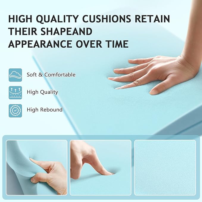 Couch Cushion Support for Sagging Seat Sofa Couch Supports for Sagging Cushions Curved 40D High Density Foam Blue Pack of 1