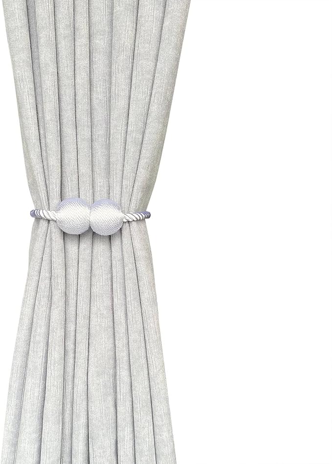 Melaluxe 2 Pack Magnetic Curtain Tiebacks, Decorative Curtain Holdbacks - Image 3