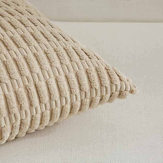 Fancy Homi 4 Packs Tan Decorative Throw Pillow Covers 12x20 Inch - Image 4