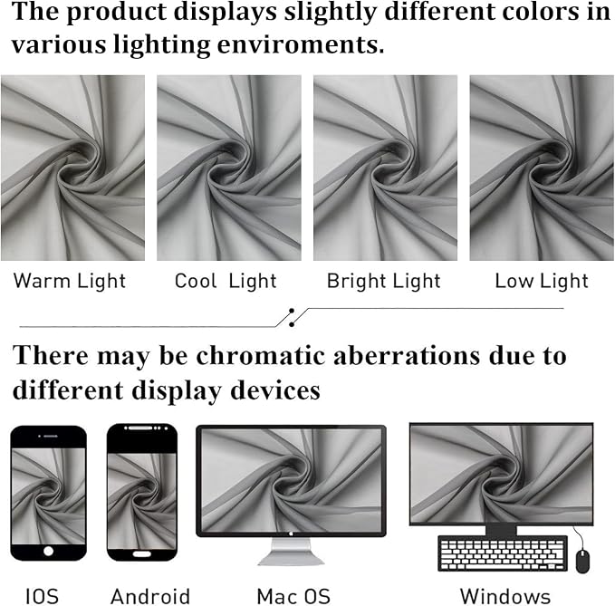 Lecloud Charcoal Grey Sheer Curtains 120 Inches Long 2 Pcs, Light Filtering Rod - Image 5