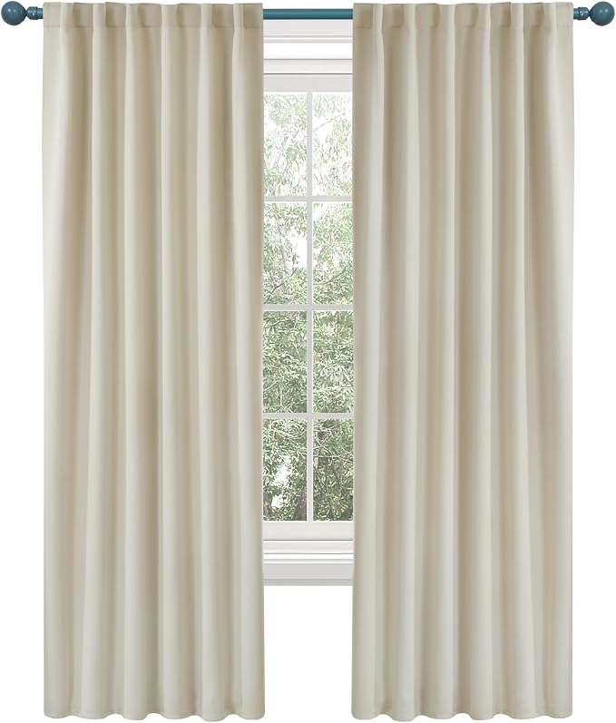 Deconovo Blackout Curtains, Thermal Insulated, W42 x L72 2 Panels, Back Tab by Deconovo