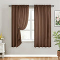 HOMEIDEAS Non-See-Through Brown Privacy Sheer Curtains, 52 X 63 Inches Long 2 by HOMEIDEAS