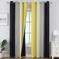Estelar Textiler Yellow and Black Ombre Blackout Curtains 102 Inch Long by ESTELARTEXTILER