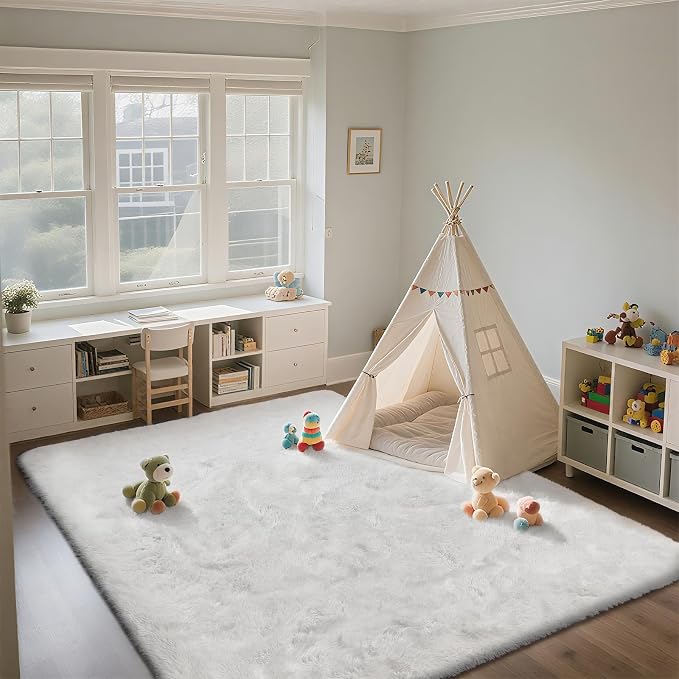 9X12 Large Area Rugs for Living Room Bedroom, Soft Fluffy Indoor Carpet Nursery - Image 4