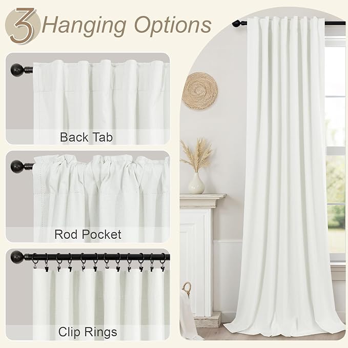 Pitalk Short Linen Textured Blackout Curtains - Image 5