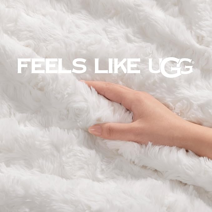 UGG Adalee Faux Fur King Blanket, Double-Sided Fluffy Blanket, Cozy Oversized - Image 5